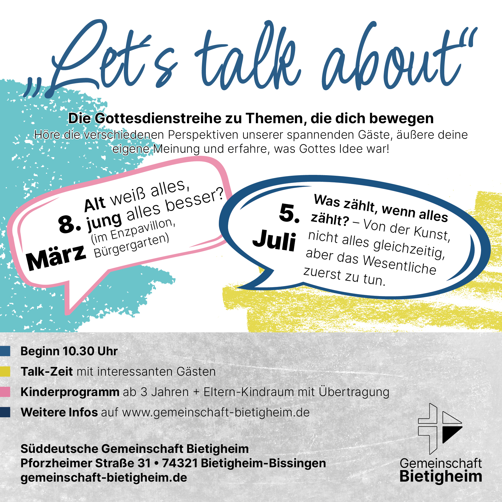 Gottesdienst „Let’s talk“ am Sonntag, 5. Juli