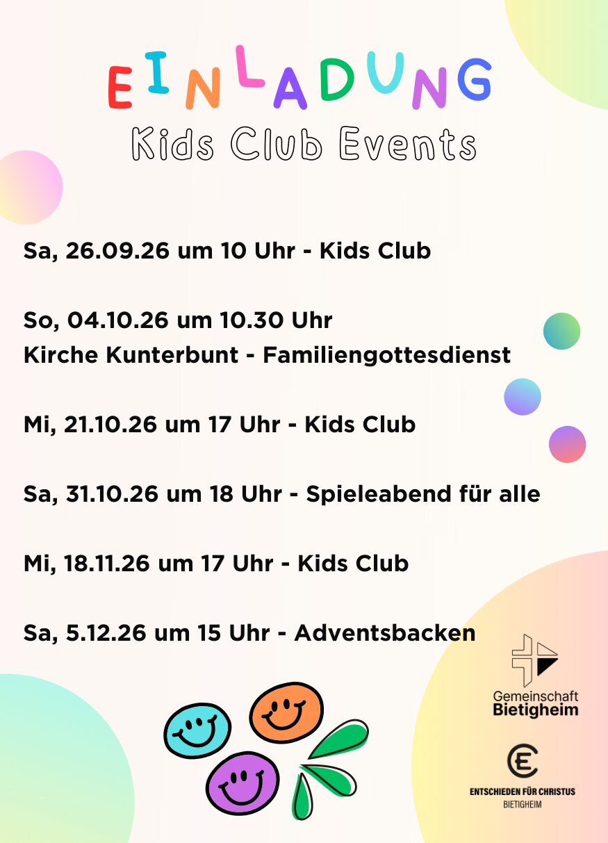 Kids Club – Neue Termine